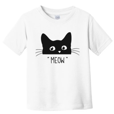Black Cat Meow Cat Meow Kitty Funny Cats Kitty Toddler T-Shirt