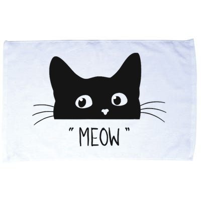 Black Cat Meow Cat Meow Kitty Funny Cats Kitty Microfiber Hand Towel