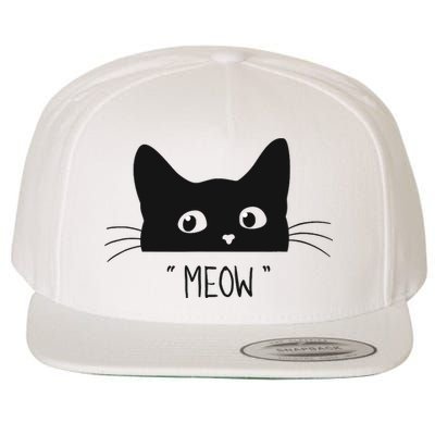 Black Cat Meow Cat Meow Kitty Funny Cats Kitty Wool Snapback Cap