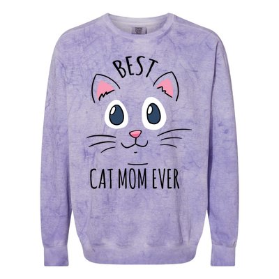 Best Cat Mom Ever Cute Cat Lovers Gift Meaningful Gift Colorblast Crewneck Sweatshirt