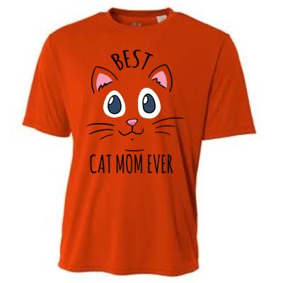 Best Cat Mom Ever Cute Cat Lovers Gift Meaningful Gift Cooling Performance Crew T-Shirt