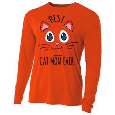 Best Cat Mom Ever Cute Cat Lovers Gift Meaningful Gift Cooling Performance Long Sleeve Crew