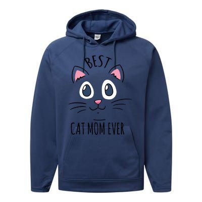 Best Cat Mom Ever Cute Cat Lovers Gift Meaningful Gift Performance Fleece Hoodie