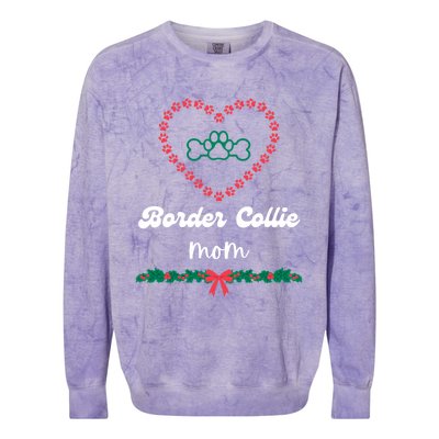 Border Collie Mom Christmas Holidays Xmas Cute Fur Mama Gift Colorblast Crewneck Sweatshirt