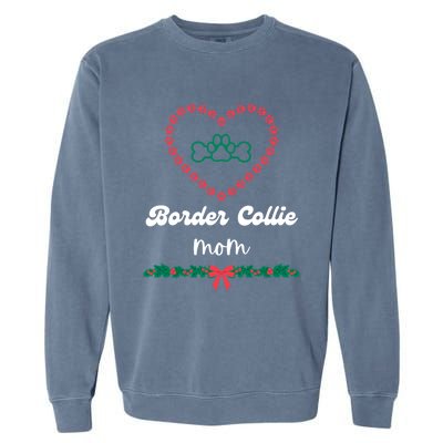 Border Collie Mom Christmas Holidays Xmas Cute Fur Mama Gift Garment-Dyed Sweatshirt