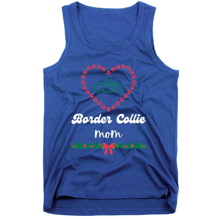 Border Collie Mom Christmas Holidays Xmas Cute Fur Mama Gift Tank Top