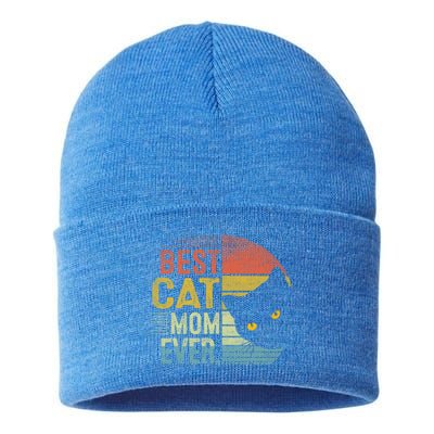 Best Cat Mom Ever Cute Mother's Day Cat Lovers Cat Mommy Great Gift Sustainable Knit Beanie