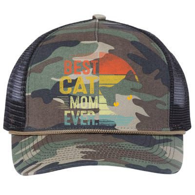 Best Cat Mom Ever Cute Mother's Day Cat Lovers Cat Mommy Great Gift Retro Rope Trucker Hat Cap