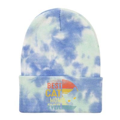 Best Cat Mom Ever Cute Mother's Day Cat Lovers Cat Mommy Great Gift Tie Dye 12in Knit Beanie