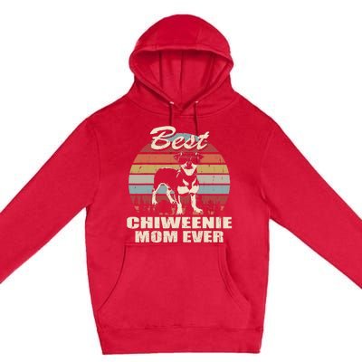 Best Chiweenie Mom Ever Vintage Retro Dog Mom Premium Pullover Hoodie