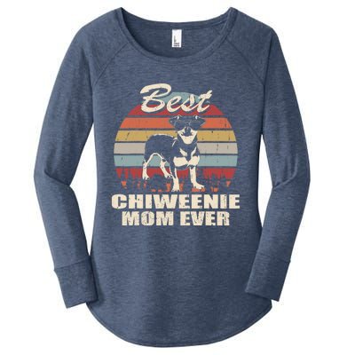 Best Chiweenie Mom Ever Vintage Retro Dog Mom Women's Perfect Tri Tunic Long Sleeve Shirt