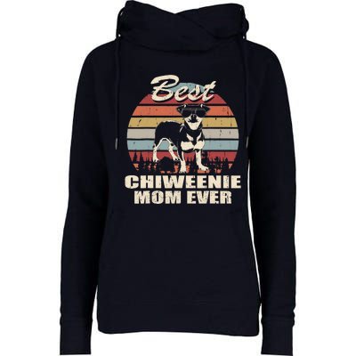 Best Chiweenie Mom Ever Vintage Retro Dog Mom Womens Funnel Neck Pullover Hood