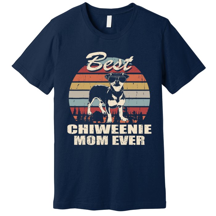 Best Chiweenie Mom Ever Vintage Retro Dog Mom Premium T-Shirt