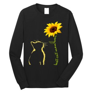 Best Cat Mom Ever Sunflower Mothers Day Gifts For Cat Lover Long Sleeve Shirt