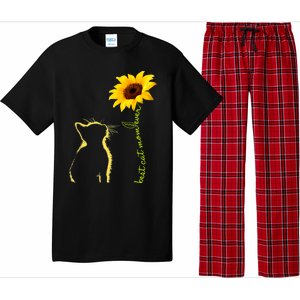 Best Cat Mom Ever Sunflower Mothers Day Gifts For Cat Lover Pajama Set