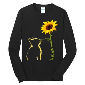 Best Cat Mom Ever Sunflower Mothers Day Gifts For Cat Lover Tall Long Sleeve T-Shirt