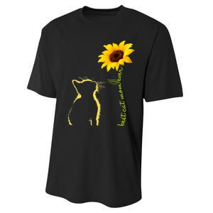 Best Cat Mom Ever Sunflower Mothers Day Gifts For Cat Lover Performance Sprint T-Shirt