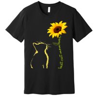 Best Cat Mom Ever Sunflower Mothers Day Gifts For Cat Lover Premium T-Shirt