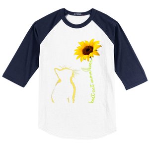 Best Cat Mom Ever Sunflower Mothers Day Gifts For Cat Lover Baseball Sleeve Shirt