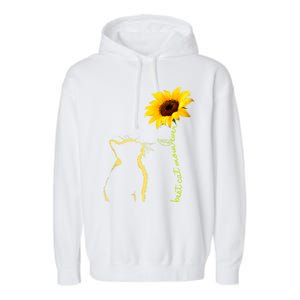 Best Cat Mom Ever Sunflower Mothers Day Gifts For Cat Lover Garment-Dyed Fleece Hoodie