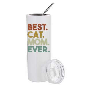 Best Cat Mom Ever Retro Crazy Cat Lady Gift Stainless Steel Tumbler