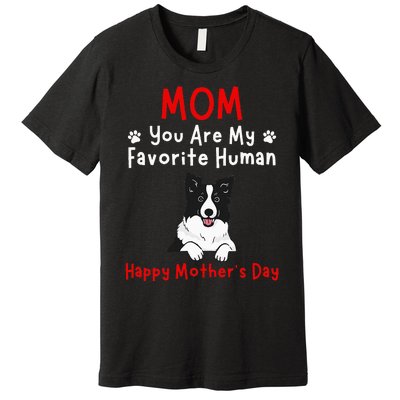 Border Collie Mom You Are My Favorite Human MotherS Day Premium T-Shirt