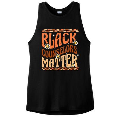 Black Counselors Matter Black History Month Retro Groovy Ladies PosiCharge Tri-Blend Wicking Tank