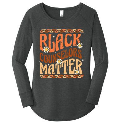 Black Counselors Matter Black History Month Retro Groovy Women's Perfect Tri Tunic Long Sleeve Shirt