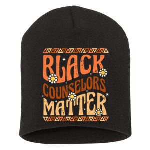 Black Counselors Matter Black History Month Retro Groovy Short Acrylic Beanie