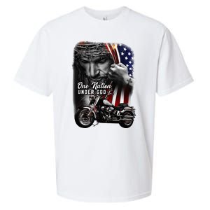 Biker Christian Motorcycles Lover One Nation Under God Sueded Cloud Jersey T-Shirt