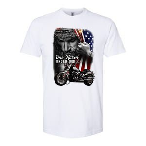 Biker Christian Motorcycles Lover One Nation Under God Softstyle CVC T-Shirt