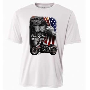 Biker Christian Motorcycles Lover One Nation Under God Cooling Performance Crew T-Shirt