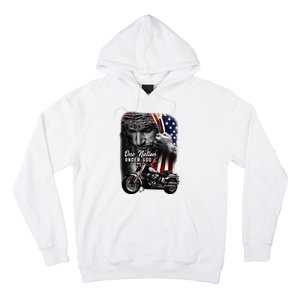 Biker Christian Motorcycles Lover One Nation Under God Hoodie