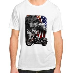 Biker Christian Motorcycles Lover One Nation Under God Adult ChromaSoft Performance T-Shirt