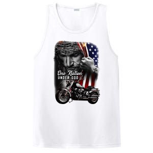 Biker Christian Motorcycles Lover One Nation Under God PosiCharge Competitor Tank