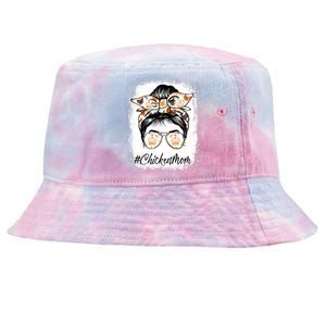 Bleached Chicken Mom Messy Bun Farmer Chicken Mother's Day Tie-Dyed Bucket Hat