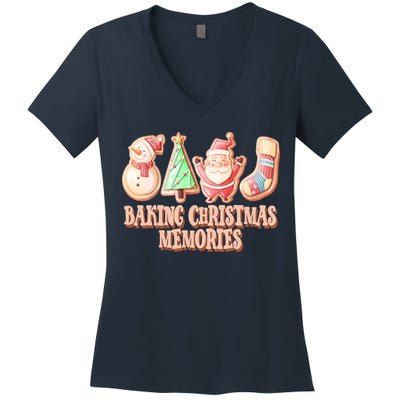 Baking Christmas Memories Cute Holiday Women's V-Neck T-Shirt
