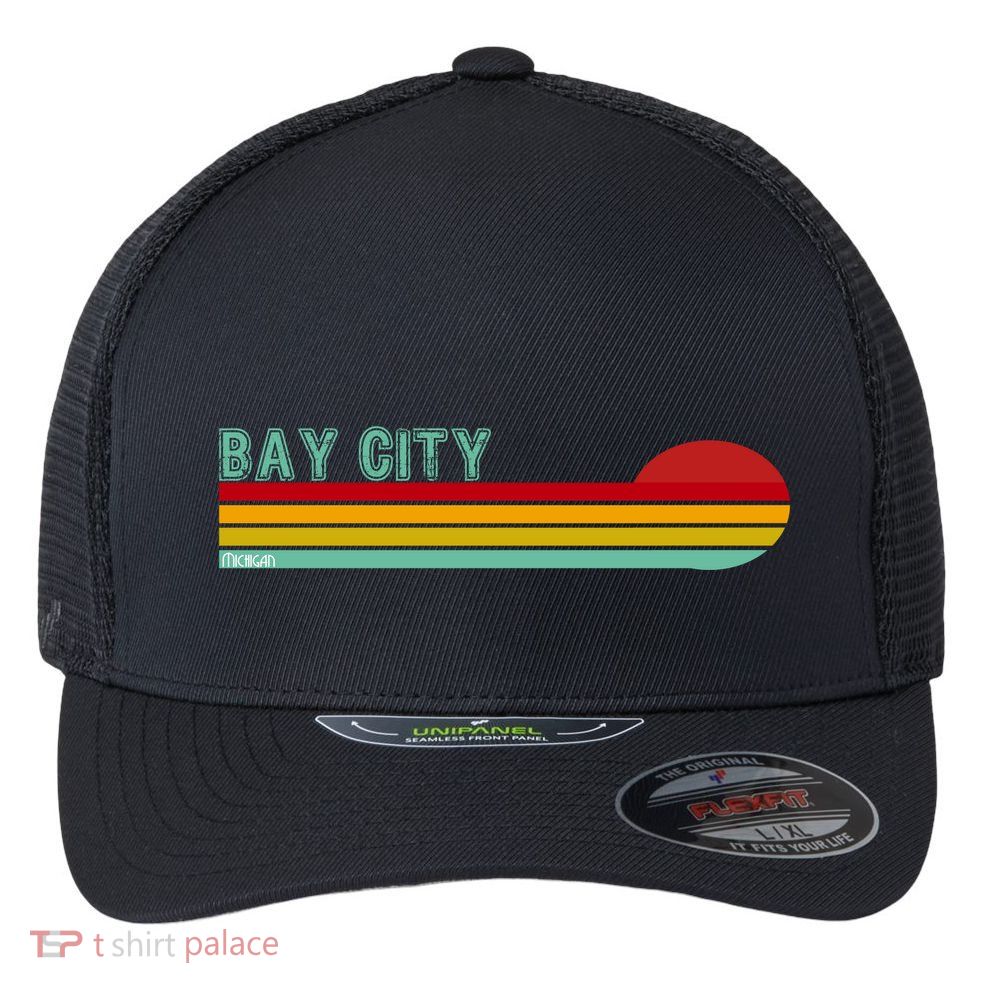 Bay City Michigan Flexfit Unipanel Trucker Cap