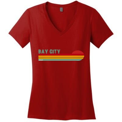 Bay City Michigan Women's V-Neck T-Shirt