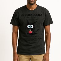 Black Cat My Four Moods I Need Coffee I Need A Nap Coffee Tall T-Shirt