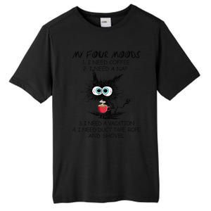 Black Cat My Four Moods I Need Coffee I Need A Nap Coffee Tall Fusion ChromaSoft Performance T-Shirt