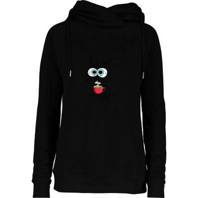 Black Cat My Four Moods I Need Coffee I Need A Nap Coffee Womens Funnel Neck Pullover Hood