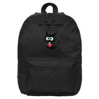 Black Cat My Four Moods I Need Coffee I Need A Nap Coffee 16 in Basic Backpack