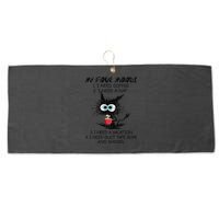 Black Cat My Four Moods I Need Coffee I Need A Nap Coffee Large Microfiber Waffle Golf Towel