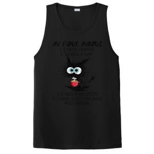 Black Cat My Four Moods I Need Coffee I Need A Nap Coffee PosiCharge Competitor Tank