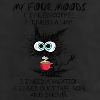 Black Cat My Four Moods I Need Coffee I Need A Nap Coffee Hat