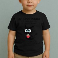 Black Cat My Four Moods I Need Coffee I Need A Nap Coffee Toddler T-Shirt