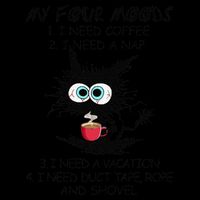 Black Cat My Four Moods I Need Coffee I Need A Nap Coffee Toddler T-Shirt