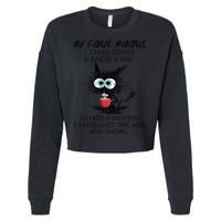 Black Cat My Four Moods I Need Coffee I Need A Nap Coffee Cropped Pullover Crew