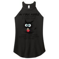 Black Cat My Four Moods I Need Coffee I Need A Nap Coffee Women's Perfect Tri Rocker Tank